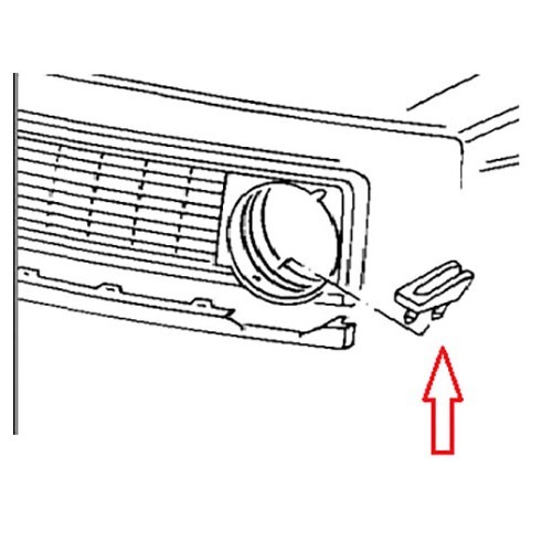 Left headlight divider on grille for Golf 2 - C046999