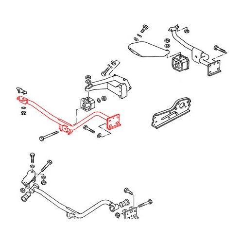 Barra sinistra rigida supporto motore per Transporter D / TD 82 ->92 - C060661