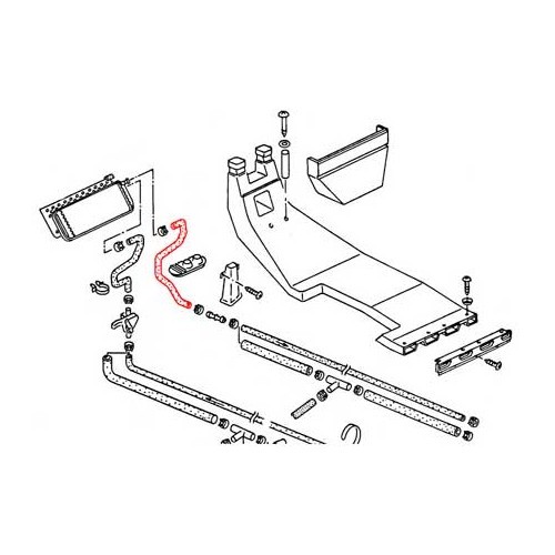 Waterslang tussen kachel en retourleiding voor VW Transporter T25 D / WBX van 1985 tot 1992 - C061144