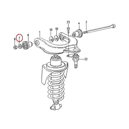 Arruela plana para braço cruzado superior para VW Transporter T25 - C061264