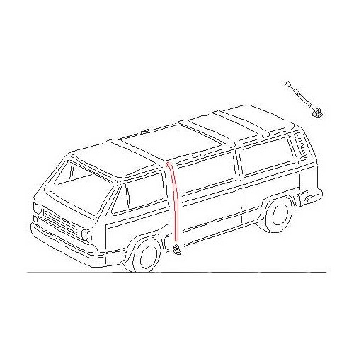 Paracaídas delantero en el techo solar para VOLKSWAGEN Combi y Transporter (08/1967-07/1992) - C064858