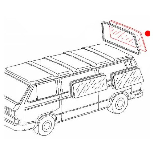  Achterruit voor Transporter 79 -&gt;92 - Groen - C065005 