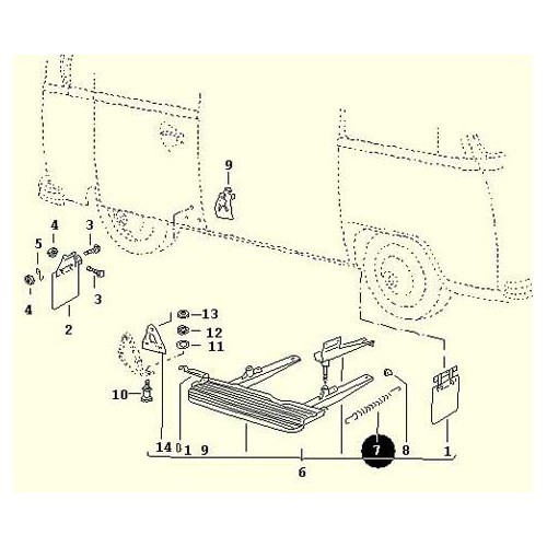  Foot plate spring for Combi & Transporter 68 ->92 - C067531 