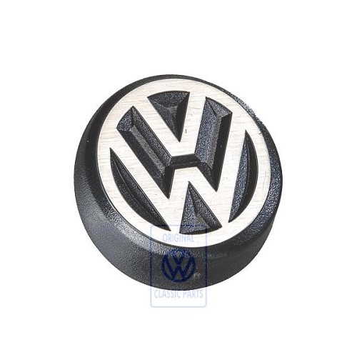  Logo posteriore VW 50 mm cromato su sfondo nero per VW Passat B2 4 porte e Santana fase 2 (01/1985-1988) - C079231 