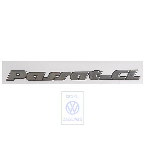  Chromen PASSAT CL embleem op zwarte achtergrond voor achterklep en kofferbak van VW Passat B3 Sedan en Variant CL (02/1988-09/1993) - C082195 