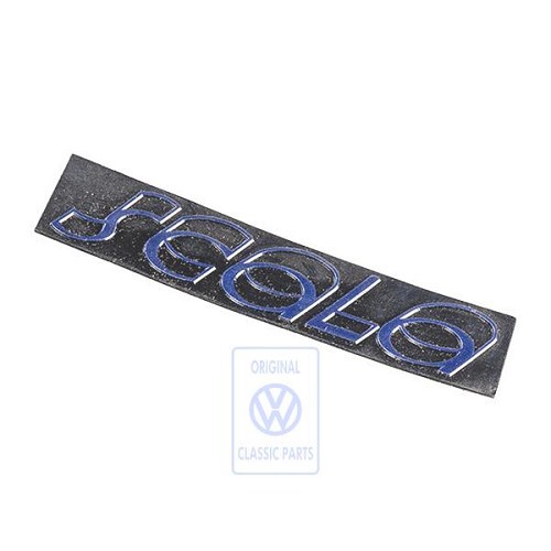  Blauw SCALA-logo op zwarte achtergrond op linker middenstijl voor VW Scirocco 2 Scala (09/1986-07/1991) - C097705 