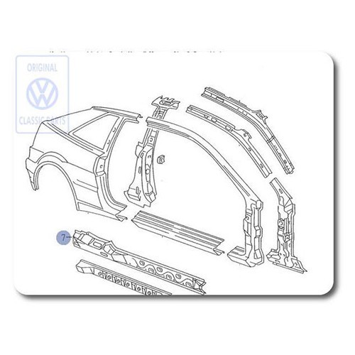  Placa de reforço da parte inferior do corpo direita para Corrado - C099028 