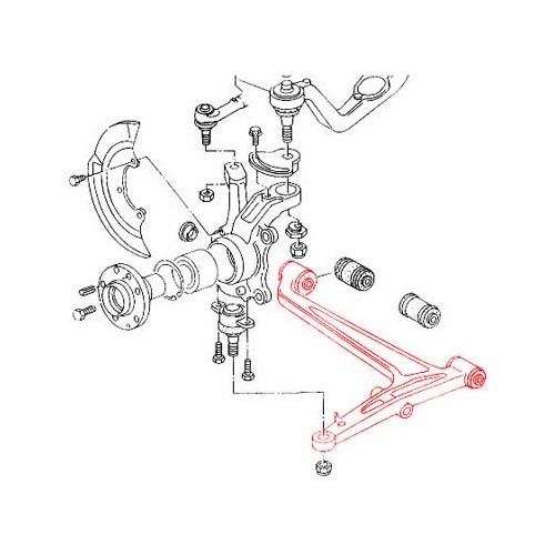  Triangle de suspension avant droit inférieur pour Transporter T4 90 ->91 - C105844 