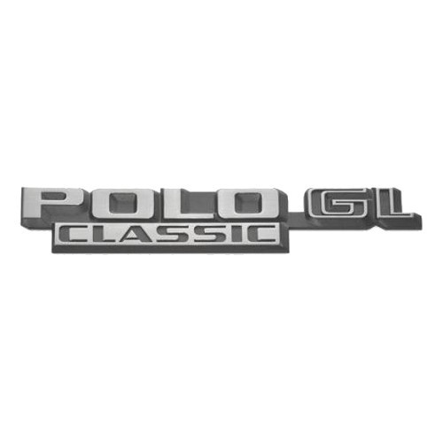     
                
                
    Emblème arrière POLO GL CLASSIC chromé sur fond noir pour VW Polo 2 86C Classic (10/1981-09/1990) - C120862
