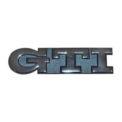 Emblème adhésif GTI chromé sur fond noir de face arrière pour VW Golf 3 GTI 8S (07/1995-08/1997) 