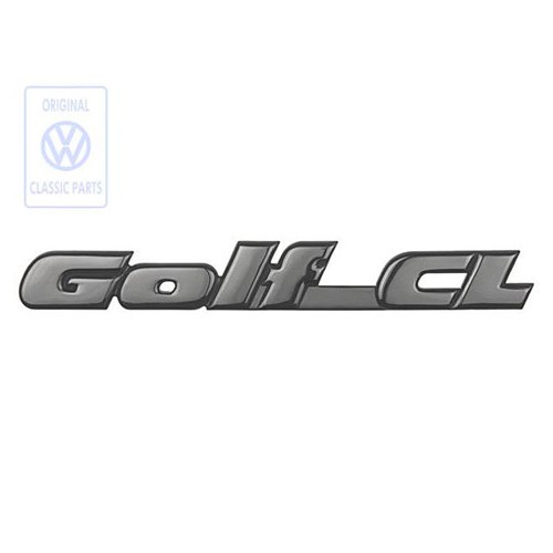  Satijnzwart GOLF CL zelfklevend embleem voor achterpaneel of achterklep van VW Golf 3 Sedan en Variant GT (11/1991-08/1998) - C133114 