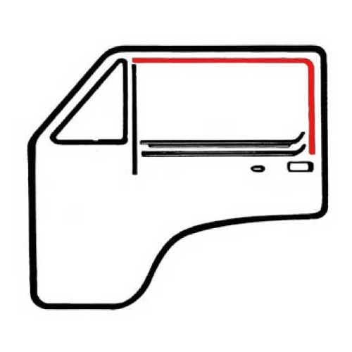  Front door window guide without molding for VOLKSWAGEN Transporter T25 (05/1979-07/1992) - C143473 