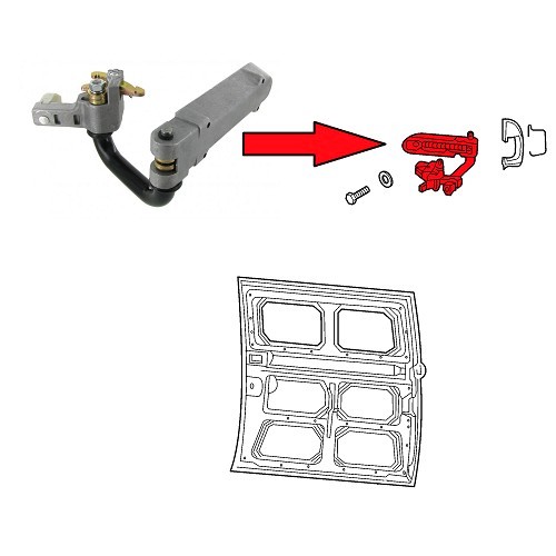  Dobradiça de porta lateral direita para Kombi 68 ->79 - C178447 