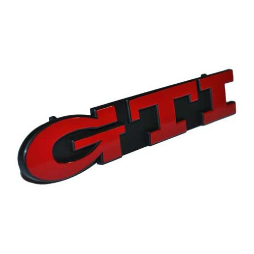 VW Golf 3 GTI 16S (07/1995-08/1997): red GTI badge on black radiator grille, 2 stripes.  - C186229