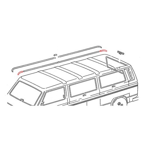 Rod corner on roof ridge for Transporter 79 ->92 - Front Left / Rear Right - C197398