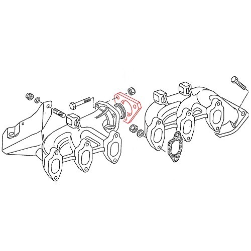  Flange de vedação no colector de escape frontal para VW LT de 1978 a 1996 - C214048-3 