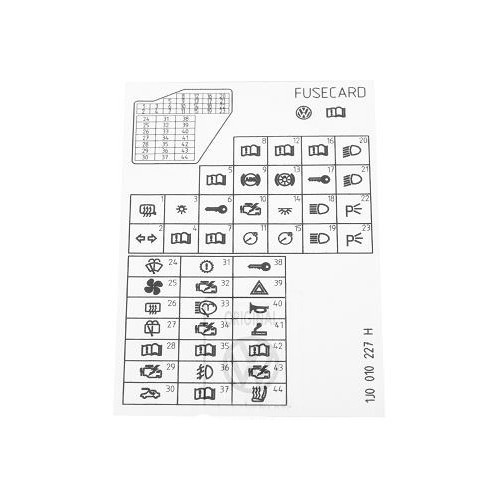  Identification plate for VW Golf Mk4 - C218164 