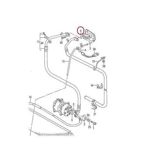 O-Ring am Kühlmittelschlauch für VW Transporter T4 bis 1992 - C220024