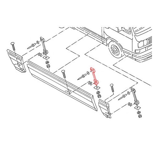 1 soporte de embellecedor de puerta lateral para Transporter CARAT 79 ->92 - C223993