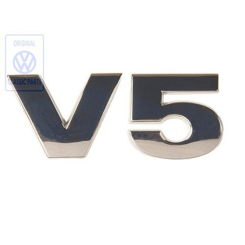  Klebendes verchromtes V5-Kofferraum- oder Heckklappenemblem für VW Golf 4 und Bora Limousine oder Variant V5 (10/1997-06/2006) – AGZ-Motor - C233968 