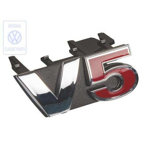  Parrilla logo V5 cromada y roja para VW Golf 4 y Bora Sedan o Variant V5 (05/1999-06/2006) - Motor AQN - C233980 