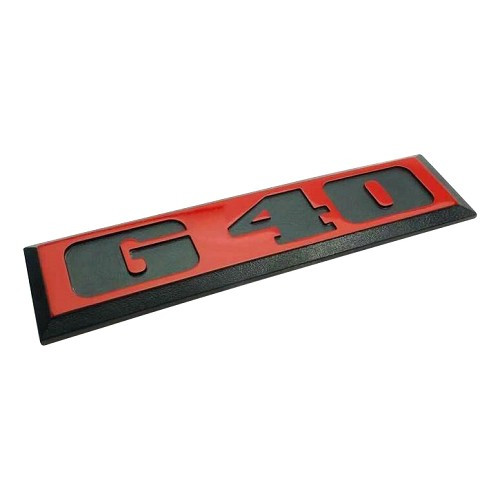 Distintivo adesivo preto G40 sobre fundo vermelho para VW Polo 2 86C GT G40 (09/1985-09/1989)  - C246982