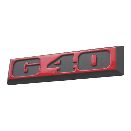 G40 black adhesive badge on red background for VW Polo 2 86C GT G40 (09/1985-09/1989) 