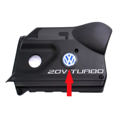 Tampa do motor em plástico com logótipo VW azul e branco para VW Golf 4 Bora Caddy 2 Lupo Passat B5 Polo 6N e Transporter T4 (1995-2005) - C266329