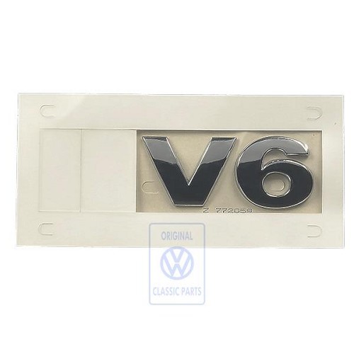  Zelfklevend embleem V6 chroom motordeksel voor VW Golf 5 R32 (08/2005-06/2008)  - C266980 