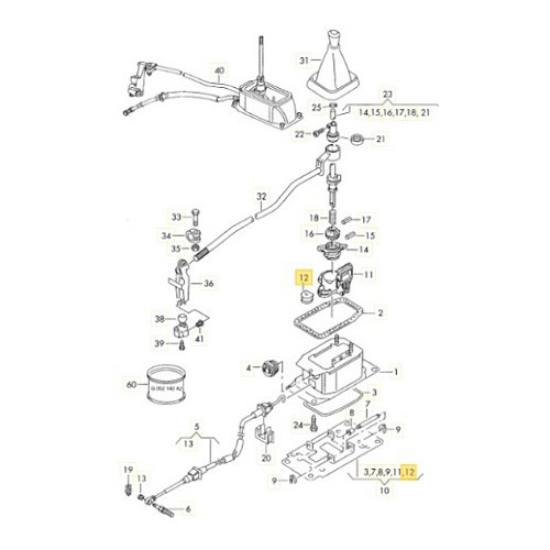 Socket under gear lever for VW Polo 6N and Lupo - C267289