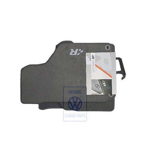 Tapis de sol en textile pour VW Golf 4 (1J) R32, en velours gris, référence  JNV863013A.