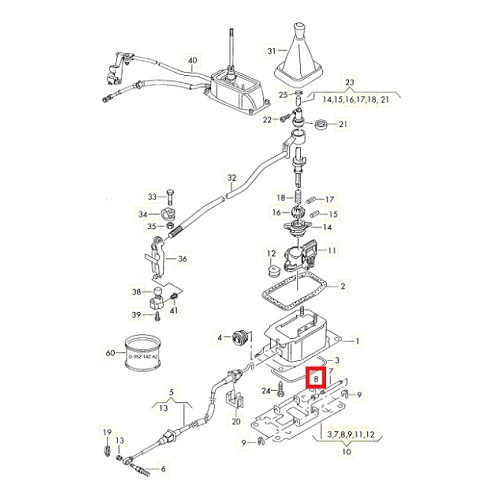 Bushing on gearbox linkage for VW Polo 6N and Lupo - C269500