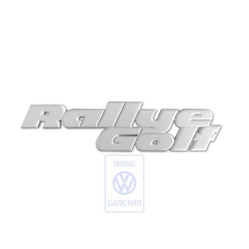 Selbstklebendes Emblem RALLYE GOLF in Grundierung für die Rückseite des VW Golf 2 G60 RALLYE (05/1989-01/1991) - C270139