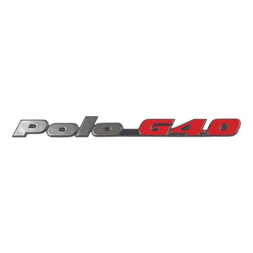  POLO G40 chrome and red emblem on black background for VW Polo 2F G40 tailgate (10/1990-07/1994) - C273874-2 