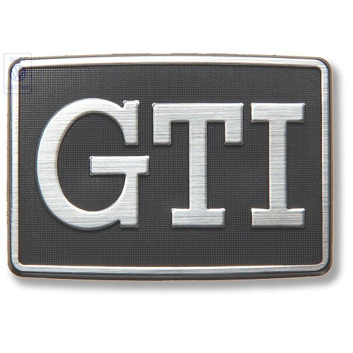  Silbernes GTI-Logo auf schwarzem Frontflügelhintergrund für VW Golf 2 und Jetta 2 GTI (08/1983-07/1992) - C275650 