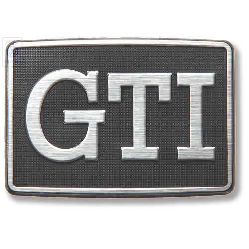  Zilver GTI-logo op zwarte voorvleugelachtergrond voor VW Golf 2 en Jetta 2 GTI (08/1983-07/1992) - C275650 