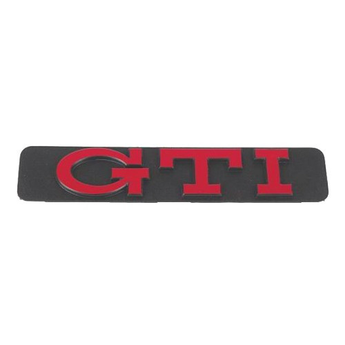  Logotipo GTI vermelho sobre fundo preto na faixa da asa traseira de 63 mm para VW Golf 3 GTI Sedan e Cabriolet (09/1991-05/1998) - C278584 