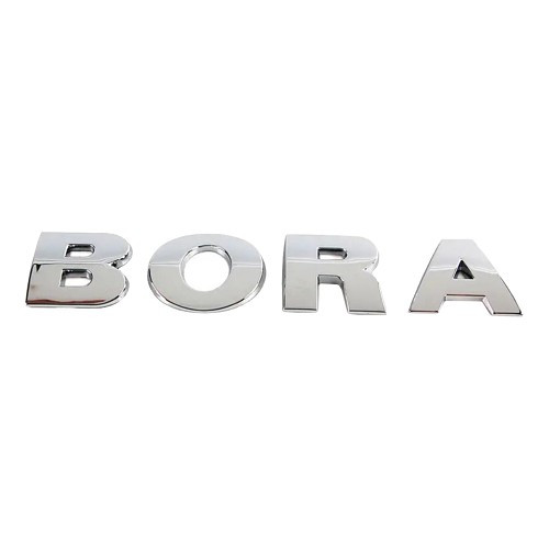  Chrom BORA Klebeemblem für Heckklappe oder Kofferraum für VW Bora Limousine und Variant (09/1998-05/2005) - C286636 