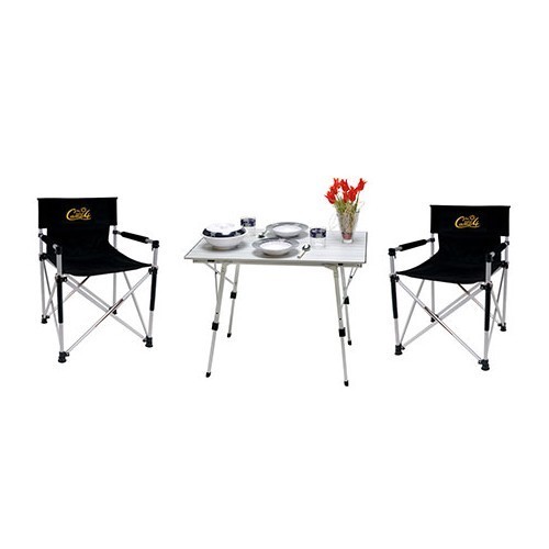  Set 1 Tisch für 2 Personen 90x60 cm 2 Sessel TOSCANE - CA10346 