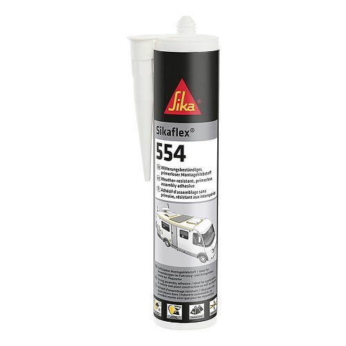 White SIKAFLEX 554 mastic adhesive 300 ml