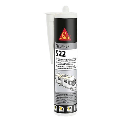 Adesivo de poliuretano 522 SIKAFLEX - cinzento aço - cartucho de 300 ml