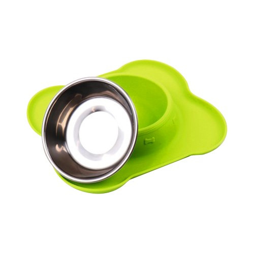 Gamelle en acier avec embase silicone pour chien et chat - CA11011