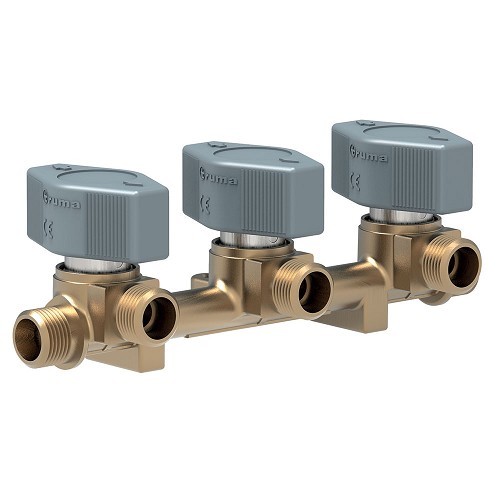 3-way high-pressure gas valve for gas pipe diam: 8 mm