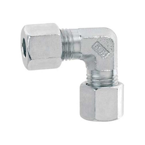 Conector doble entrada acodado para tubería de 8 mm