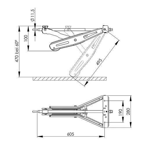 AL-KO PTAC 2000 kg- stabilisatiekrik voor camper of caravan. - CD10226