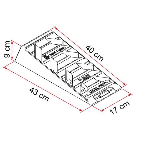  NÍVEL PRO cunhas Fiamma Cinzento - Conjunto de 2 - CD10403-1 