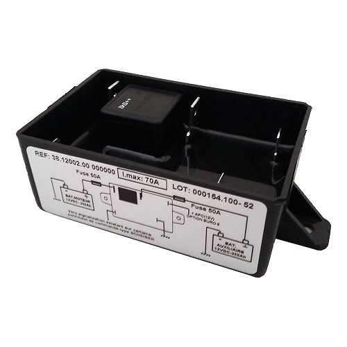     
                
                
    Low-capacity isolating coupler 50A/maxi 70A SCHEIBER -12V- 1 battery - CD10413
