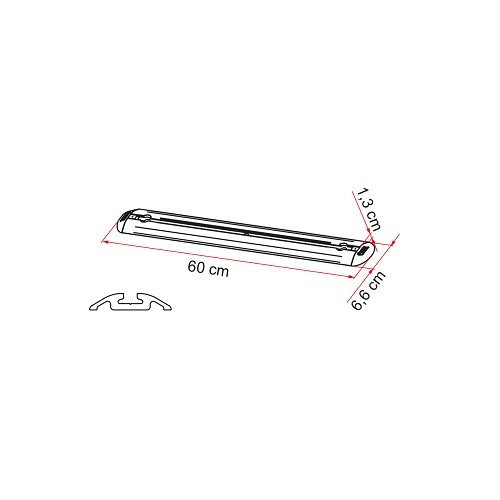 Calhas 60 cm para BARRAS DE GARAGEM PREMIUM 60 FIAMMA - vendido por 2 - CF10810