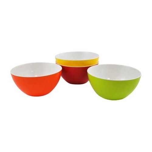  Set van 4 kommen, melamine, 4 kleuren - CF12049 