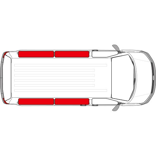 Set di 4 tendine isolanti per l'interno dei finestrini lunghi del Transporter T4 - CF12093